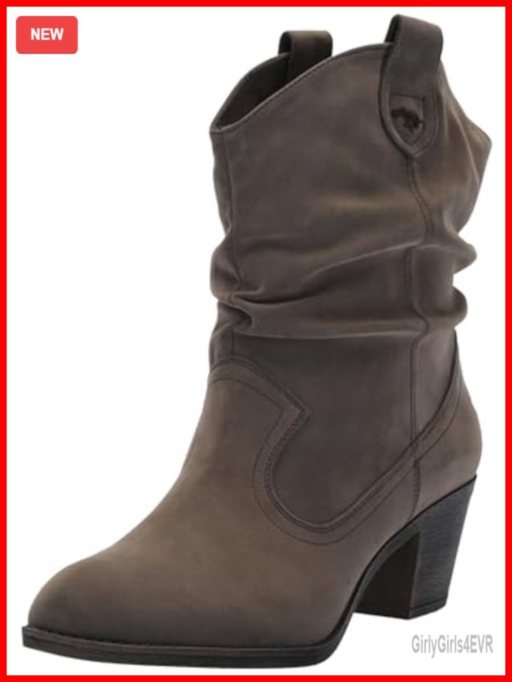 Women's Round Toe Ankle Bootie with Block Heel - Cute Cowgirl Style, 8" Shaft,